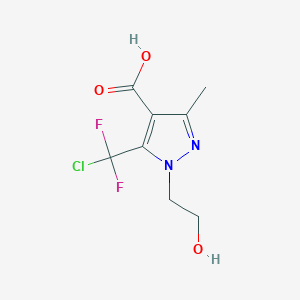 molecular formula C8H9ClF2N2O3 B1431285 5-(chlorodifluoromethyl)-1-(2-hydroxyethyl)-3-methyl-1H-pyrazole-4-carboxylic acid CAS No. 1384427-30-8