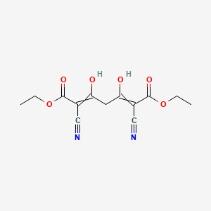 molecular formula C13H14N2O6 B14312852 Diethyl 2,6-dicyano-3,5-dihydroxyhepta-2,5-dienedioate CAS No. 116161-63-8