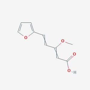 molecular formula C10H10O4 B14312916 5-(Furan-2-yl)-3-methoxypenta-2,4-dienoic acid CAS No. 112165-22-7