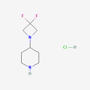 molecular formula C8H15ClF2N2 B1431292 4-(3,3-Difluoroazetidin-1-yl)piperidine hydrochloride CAS No. 1380680-50-1
