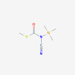 molecular formula C6H12N2OSSi B14312943 S-Methyl cyano(trimethylsilyl)carbamothioate CAS No. 110347-01-8