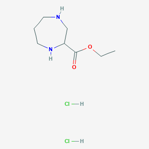 molecular formula C8H18Cl2N2O2 B1431299 Ethyl 1,4-diazepane-2-carboxylate dihydrochloride CAS No. 1864013-88-6