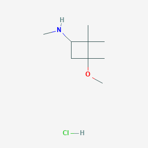 molecular formula C9H20ClNO B1431304 3-methoxy-N,2,2,3-tetramethylcyclobutan-1-amine hydrochloride CAS No. 1375172-22-7