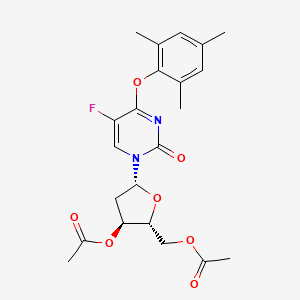 molecular formula C22H25FN2O7 B1431305 3',5'-DI-O-Acetyl-5-fluoro-O4-(2,4,6-trimethylphenyl)-2'-deoxyuridine CAS No. 141120-62-9
