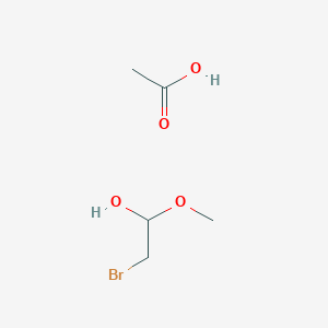 molecular formula C5H11BrO4 B14313073 Acetic acid;2-bromo-1-methoxyethanol CAS No. 112111-75-8