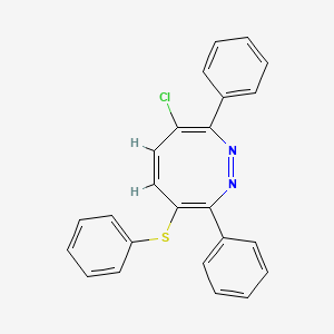 molecular formula C24H17ClN2S B14313089 (3E,5Z,7E)-4-chloro-3,8-diphenyl-7-phenylsulfanyldiazocine 