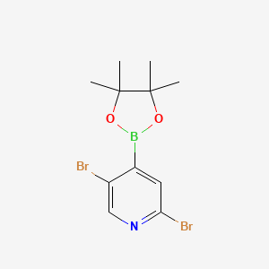 molecular formula C11H14BBr2NO2 B1431309 2,5-Dibromo-4-(4,4,5,5-tetramethyl-1,3,2-dioxaborolan-2-yl)pyridine CAS No. 1451391-18-6