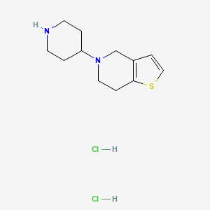 molecular formula C12H20Cl2N2S B1431312 5-(Piperidin-4-yl)-4,5,6,7-tetrahydrothieno[3,2-c]pyridine dihydrochloride CAS No. 1820650-25-6