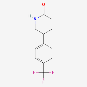 molecular formula C12H12F3NO B1431314 5-[4-(Trifluoromethyl)phenyl]-2-piperidone CAS No. 87922-74-5