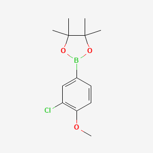 molecular formula C13H18BClO3 B1431321 2-(3-Chloro-4-methoxyphenyl)-4,4,5,5-tetramethyl-1,3,2-dioxaborolane CAS No. 1165936-01-5