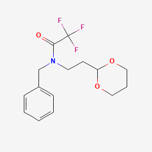 molecular formula C15H18F3NO3 B14313215 N-Benzyl-N-[2-(1,3-dioxan-2-yl)ethyl]-2,2,2-trifluoroacetamide CAS No. 112532-93-1