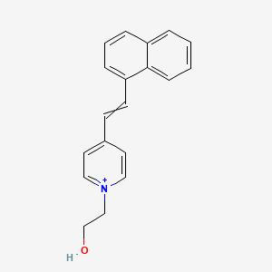 molecular formula C19H18NO+ B14313290 Pyridinium, 1-(2-hydroxyethyl)-4-[2-(1-naphthalenyl)ethenyl]- CAS No. 113480-18-5