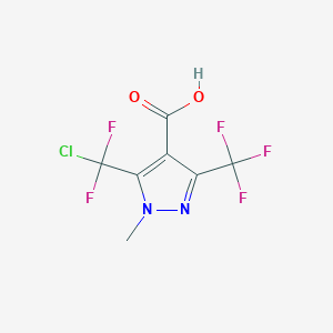 molecular formula C7H4ClF5N2O2 B1431333 5-(chlorodifluoromethyl)-1-methyl-3-(trifluoromethyl)-1H-pyrazole-4-carboxylic acid CAS No. 1421603-58-8