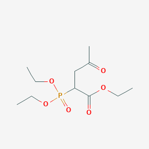 molecular formula C11H21O6P B14313356 Pentanoic acid, 2-(diethoxyphosphinyl)-4-oxo-, ethyl ester CAS No. 114929-91-8