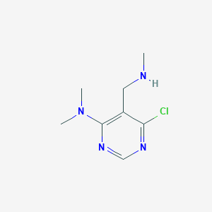 molecular formula C8H13ClN4 B1431343 6-chloro-N,N-dimethyl-5-[(methylamino)methyl]pyrimidin-4-amine CAS No. 1375473-77-0