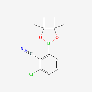molecular formula C13H15BClNO2 B1431352 2-Chloro-6-(tetramethyl-1,3,2-dioxaborolan-2-yl)benzonitrile CAS No. 1449475-29-9