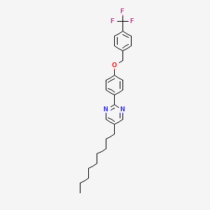 molecular formula C27H31F3N2O B14313523 Pyrimidine, 5-nonyl-2-[4-[[4-(trifluoromethyl)phenyl]methoxy]phenyl]- CAS No. 113743-12-7