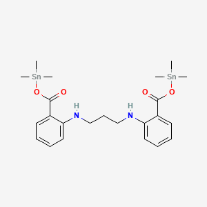 molecular formula C23H34N2O4Sn2 B14313554 N~1~,N~3~-Bis(2-{[(trimethylstannyl)oxy]carbonyl}phenyl)propane-1,3-diamine CAS No. 110301-95-6