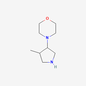 molecular formula C9H18N2O B1431361 4-(4-Methylpyrrolidin-3-yl)morpholine CAS No. 1384429-55-3