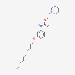 molecular formula C24H40N2O3 B14313744 Carbamic acid, [3-(decyloxy)phenyl]-, 2-(1-piperidinyl)ethyl ester CAS No. 108735-85-9