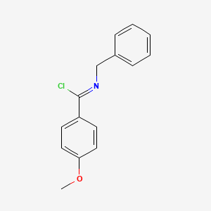 molecular formula C15H14ClNO B14313769 N-Benzyl-4-methoxybenzene-1-carboximidoyl chloride CAS No. 114081-66-2