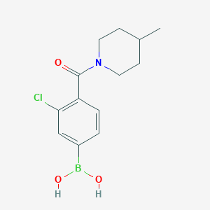 molecular formula C13H17BClNO3 B1431377 (3-Chloro-4-(4-methylpiperidine-1-carbonyl)phenyl)boronic acid CAS No. 1704081-58-2