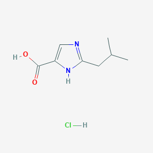molecular formula C8H13ClN2O2 B1431378 2-(2-methylpropyl)-1H-imidazole-4-carboxylic acid hydrochloride CAS No. 1375473-67-8