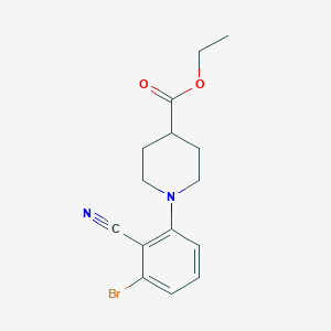 molecular formula C15H17BrN2O2 B1431383 Ethyl 1-(3-bromo-2-cyanophenyl)piperidine-4-carboxylate CAS No. 1260897-03-7