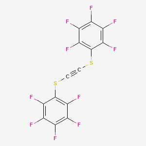 molecular formula C14F10S2 B14313872 Benzene, 1,1'-[1,2-ethynediylbis(thio)]bis[2,3,4,5,6-pentafluoro- CAS No. 113589-72-3