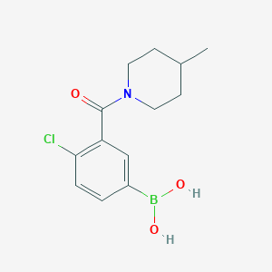 molecular formula C13H17BClNO3 B1431389 (4-Chloro-3-(4-methylpiperidine-1-carbonyl)phenyl)boronic acid CAS No. 1449144-55-1