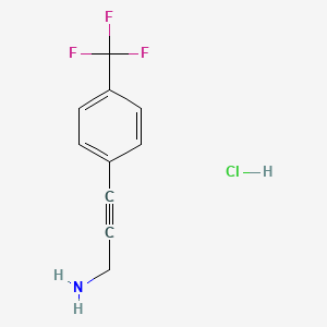 molecular formula C10H9ClF3N B1431392 3-[4-(Trifluoromethyl)phenyl]prop-2-yn-1-amine hydrochloride CAS No. 1375472-81-3