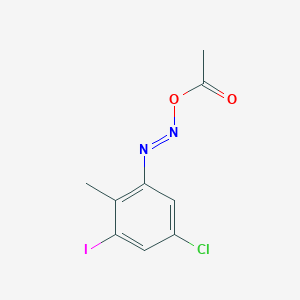 molecular formula C9H8ClIN2O2 B1431397 1-{[(E)-(5-Chloro-3-iodo-2-methylphenyl)diazenyl]oxy}ethanone CAS No. 1260388-68-8