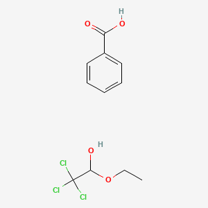 molecular formula C11H13Cl3O4 B14314125 Benzoic acid;2,2,2-trichloro-1-ethoxyethanol CAS No. 114628-87-4