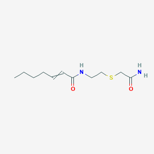 molecular formula C11H20N2O2S B14314141 N-{2-[(2-Amino-2-oxoethyl)sulfanyl]ethyl}hept-2-enamide CAS No. 112614-24-1