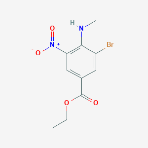 molecular formula C10H11BrN2O4 B1431425 Ethyl 3-bromo-4-(methylamino)-5-nitrobenzoate CAS No. 1423037-47-1