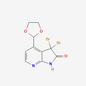 3,3-Dibromo-4-(1,3-dioxolan-2-yl)-7-aza-2-oxindole