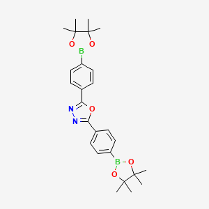 molecular formula C26H32B2N2O5 B1431441 2,5-Bis(4-(4,4,5,5-tetramethyl-1,3,2-dioxaborolan-2-yl)phenyl)-1,3,4-oxadiazole CAS No. 1116122-85-0