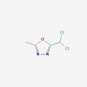 molecular formula C4H4Cl2N2O B1431443 2-Dichloromethyl-5-methyl-[1,3,4]oxadiazole CAS No. 1414958-55-6