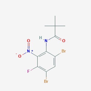 molecular formula C11H11Br2FN2O3 B1431451 N-Pivaloyl 4,6-Dibromo-3-fluoro-2-nitroaniline CAS No. 1420800-23-2