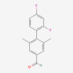 molecular formula C15H12F2O B1431453 2,6-二甲基-2',4'-二氟联苯-4-甲醛 CAS No. 1350760-27-8