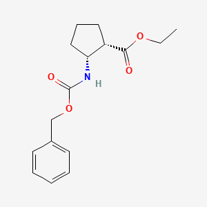 molecular formula C16H21NO4 B1431457 Ethyl (1S,2R)-2-(Cbz-amino)cyclopentanecarboxylate CAS No. 1140972-32-2