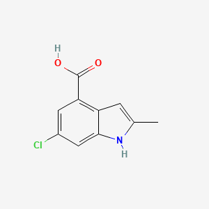 molecular formula C10H8ClNO2 B1431458 6-Chloro-2-methyl-1H-indole-4-carboxylic acid CAS No. 1260386-84-2