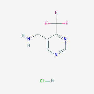 molecular formula C6H7ClF3N3 B1431461 C-(4-Trifluoromethyl-pyrimidin-5-yl)-methylamine hydrochloride CAS No. 1427195-09-2
