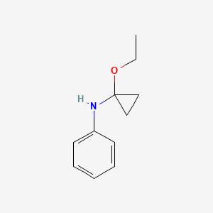 molecular formula C11H15NO B14314926 Benzenamine, N-(1-ethoxycyclopropyl)- CAS No. 112033-32-6