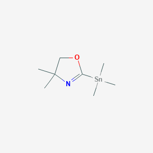 molecular formula C8H17NOSn B14314956 Oxazole, 4,5-dihydro-4,4-dimethyl-2-(trimethylstannyl)- CAS No. 109660-08-4
