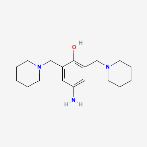 molecular formula C18H29N3O B14314974 Phenol, 4-amino-2,6-bis(1-piperidinylmethyl)- CAS No. 111982-35-5