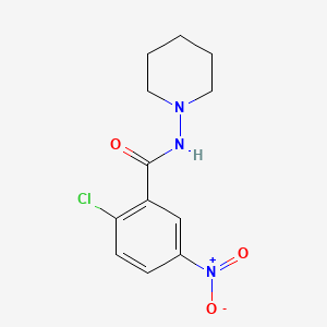molecular formula C12H14ClN3O3 B14315053 Benzamide, 2-chloro-5-nitro-N-1-piperidinyl- CAS No. 106157-99-7