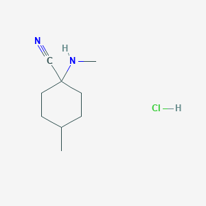 4-Methyl-1-(methylamino)cyclohexane-1-carbonitrile hcl