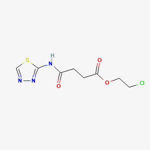 molecular formula C8H10ClN3O3S B14315091 Succinamic acid, N-(1,3,4-thiadiazol-2-yl)-, 2-chloroethyl ester CAS No. 107811-11-0