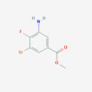 molecular formula C8H7BrFNO2 B1431511 Methyl 3-amino-5-bromo-4-fluorobenzoate CAS No. 1403483-84-0